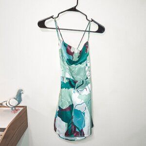 Inamorata Teal Varick Satin Dress NWT